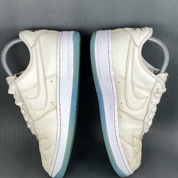 Nike Air Force 1 Low White UV Reflective Faded Trainers womens size 7 - Picture 5 of 8